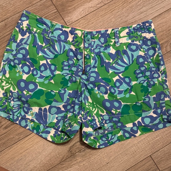 Lilly Pulitzer Pants - Lilly Pulitzer Green and Blue Floral Shorts
